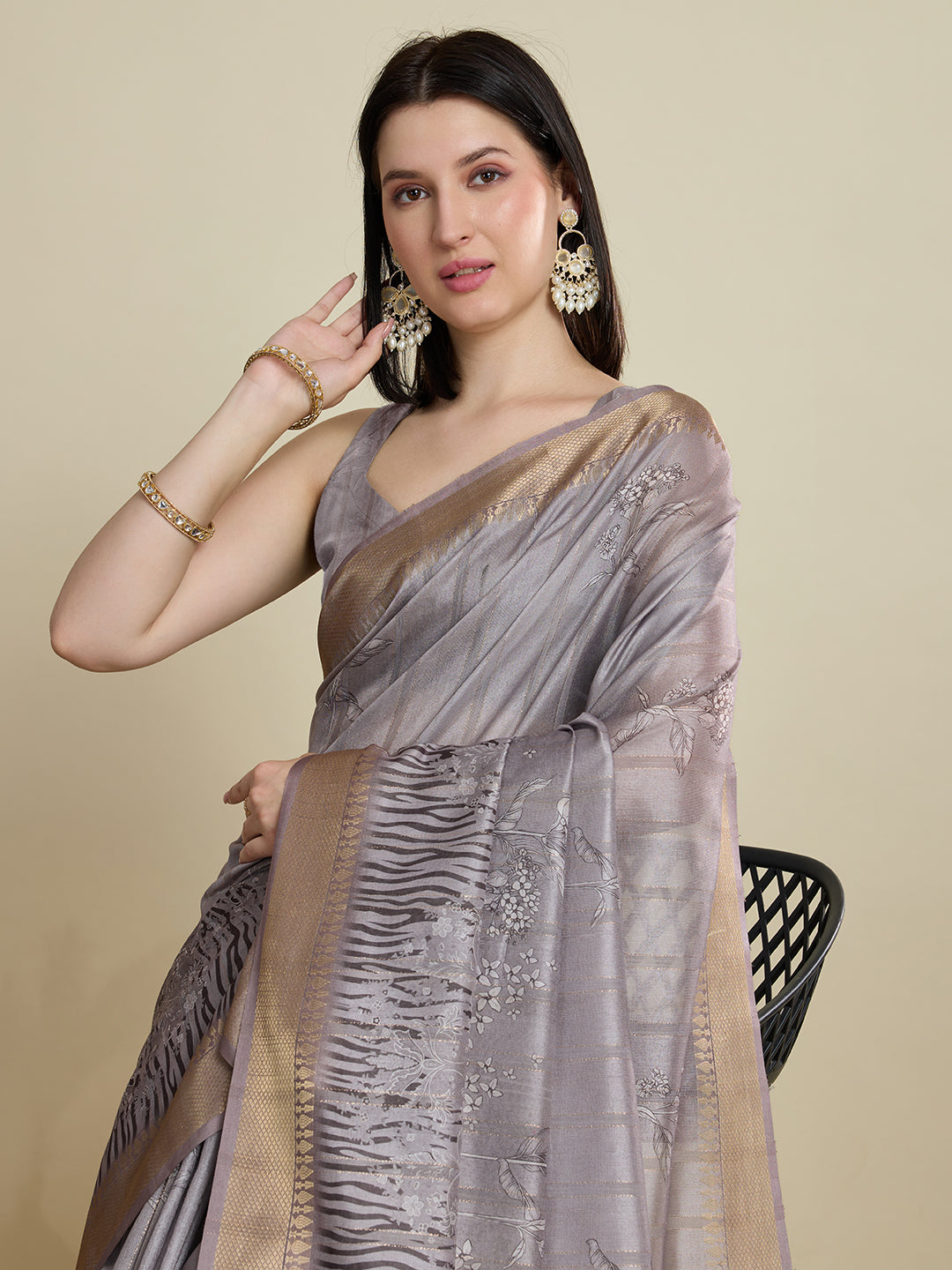 Women's Printed Cotton Silk Saree With Jacquard Border And Blouse Piece - Party, Wedding & Festive Wear Saree